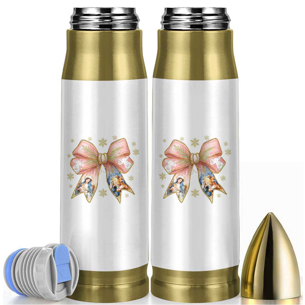 Jesus Christmas Coquette Bow Nativity Bible Verse Christian Bullet Tumbler - Wonder Print Shop