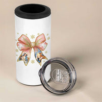 Jesus Christmas Coquette Bow Nativity Bible Verse Christian 4 in 1 Can Cooler Tumbler - Wonder Print Shop
