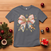Jesus Christmas Coquette Bow Nativity Bible Verse Christian T Shirt - Wonder Print Shop