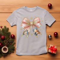 Jesus Christmas Coquette Bow Nativity Bible Verse Christian T Shirt - Wonder Print Shop