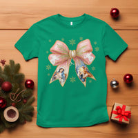 Jesus Christmas Coquette Bow Nativity Bible Verse Christian T Shirt - Wonder Print Shop