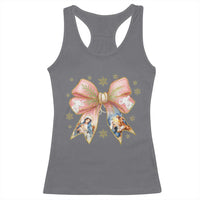 Jesus Christmas Coquette Bow Nativity Bible Verse Christian Racerback Tank Top - Wonder Print Shop