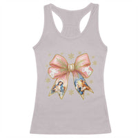 Jesus Christmas Coquette Bow Nativity Bible Verse Christian Racerback Tank Top - Wonder Print Shop