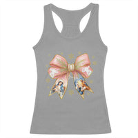 Jesus Christmas Coquette Bow Nativity Bible Verse Christian Racerback Tank Top - Wonder Print Shop