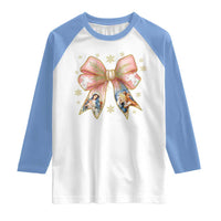 Jesus Christmas Coquette Bow Nativity Bible Verse Christian Raglan Shirt - Wonder Print Shop