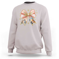 Jesus Christmas Coquette Bow Nativity Bible Verse Christian Sweatshirt - Wonder Print Shop