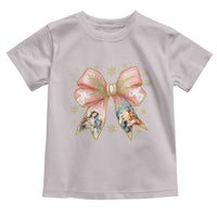 Jesus Christmas Coquette Bow Nativity Bible Verse Christian Toddler T Shirt - Wonder Print Shop