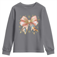 Jesus Christmas Coquette Bow Nativity Bible Verse Christian Youth Sweatshirt - Wonder Print Shop