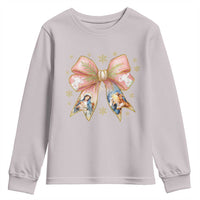 Jesus Christmas Coquette Bow Nativity Bible Verse Christian Youth Sweatshirt - Wonder Print Shop