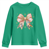 Jesus Christmas Coquette Bow Nativity Bible Verse Christian Youth Sweatshirt - Wonder Print Shop