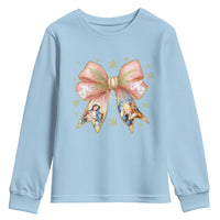 Jesus Christmas Coquette Bow Nativity Bible Verse Christian Youth Sweatshirt - Wonder Print Shop
