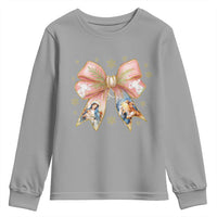 Jesus Christmas Coquette Bow Nativity Bible Verse Christian Youth Sweatshirt - Wonder Print Shop