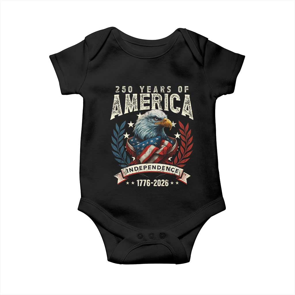 250 Years Of America Baby Onesie 250th American Anniversary Independence Bald Eagle - Wonder Print Shop