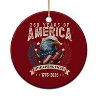 250 Years Of America Ceramic Ornament 250th American Anniversary Independence Bald Eagle - Wonder Print Shop