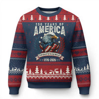 250 Years Of America Ugly Christmas Sweater 250th American Anniversary Independence Bald Eagle - Wonder Print Shop
