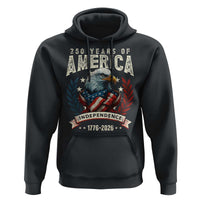 250 Years Of America Hoodie 250th American Anniversary Independence Bald Eagle - Wonder Print Shop