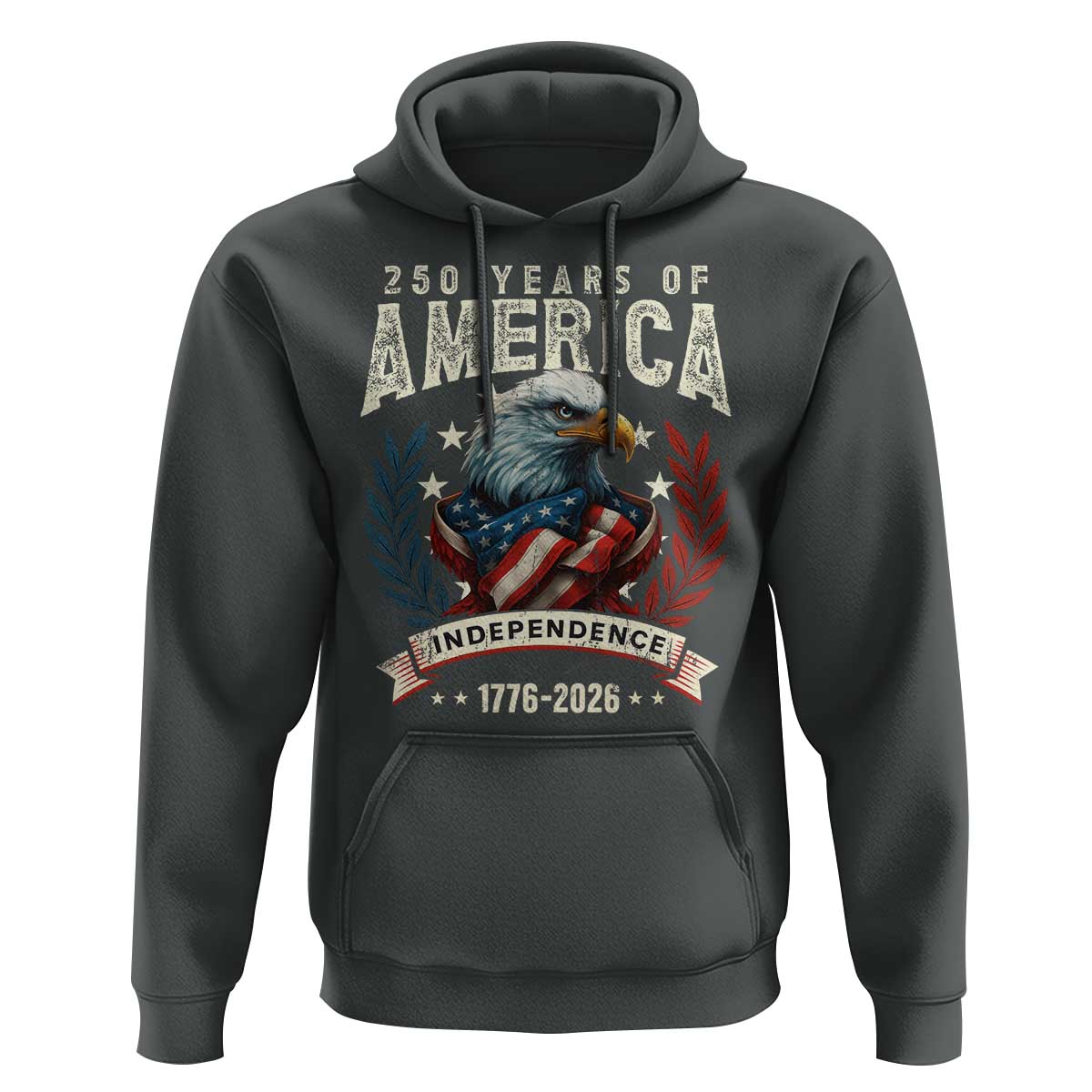 250 Years Of America Hoodie 250th American Anniversary Independence Bald Eagle - Wonder Print Shop