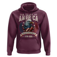 250 Years Of America Hoodie 250th American Anniversary Independence Bald Eagle - Wonder Print Shop