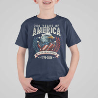 250 Years Of America T Shirt For Kid 250th American Anniversary Independence Bald Eagle - Wonder Print Shop
