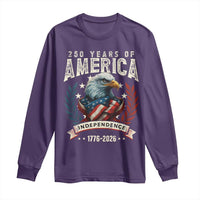 250 Years Of America Long Sleeve Shirt 250th American Anniversary Independence Bald Eagle - Wonder Print Shop