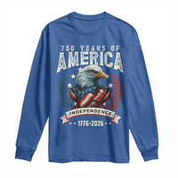 250 Years Of America Long Sleeve Shirt 250th American Anniversary Independence Bald Eagle - Wonder Print Shop