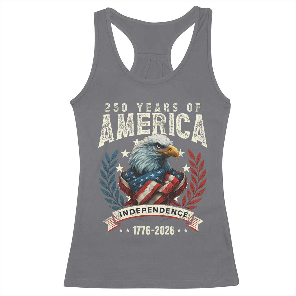 250 Years Of America Racerback Tank Top 250th American Anniversary Independence Bald Eagle - Wonder Print Shop