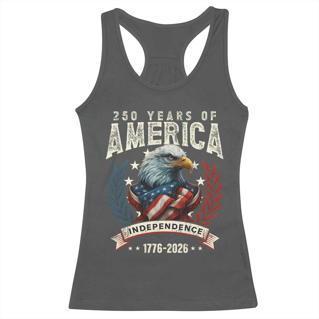 250 Years Of America Racerback Tank Top 250th American Anniversary Independence Bald Eagle - Wonder Print Shop