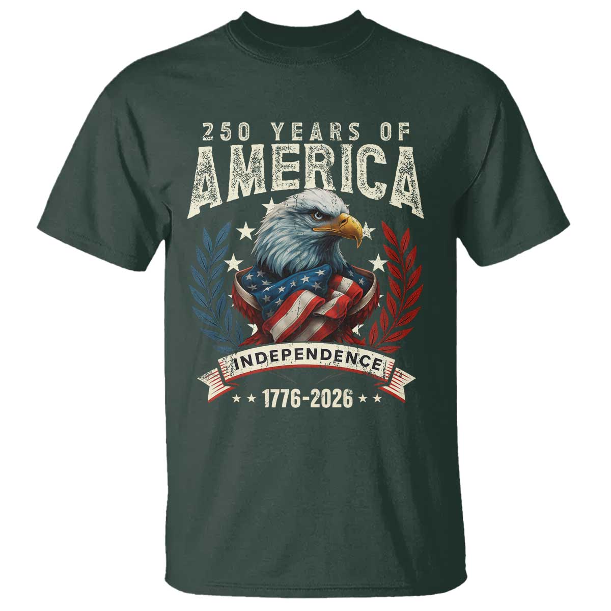 250 Years Of America T Shirt 250th American Anniversary Independence Bald Eagle - Wonder Print Shop