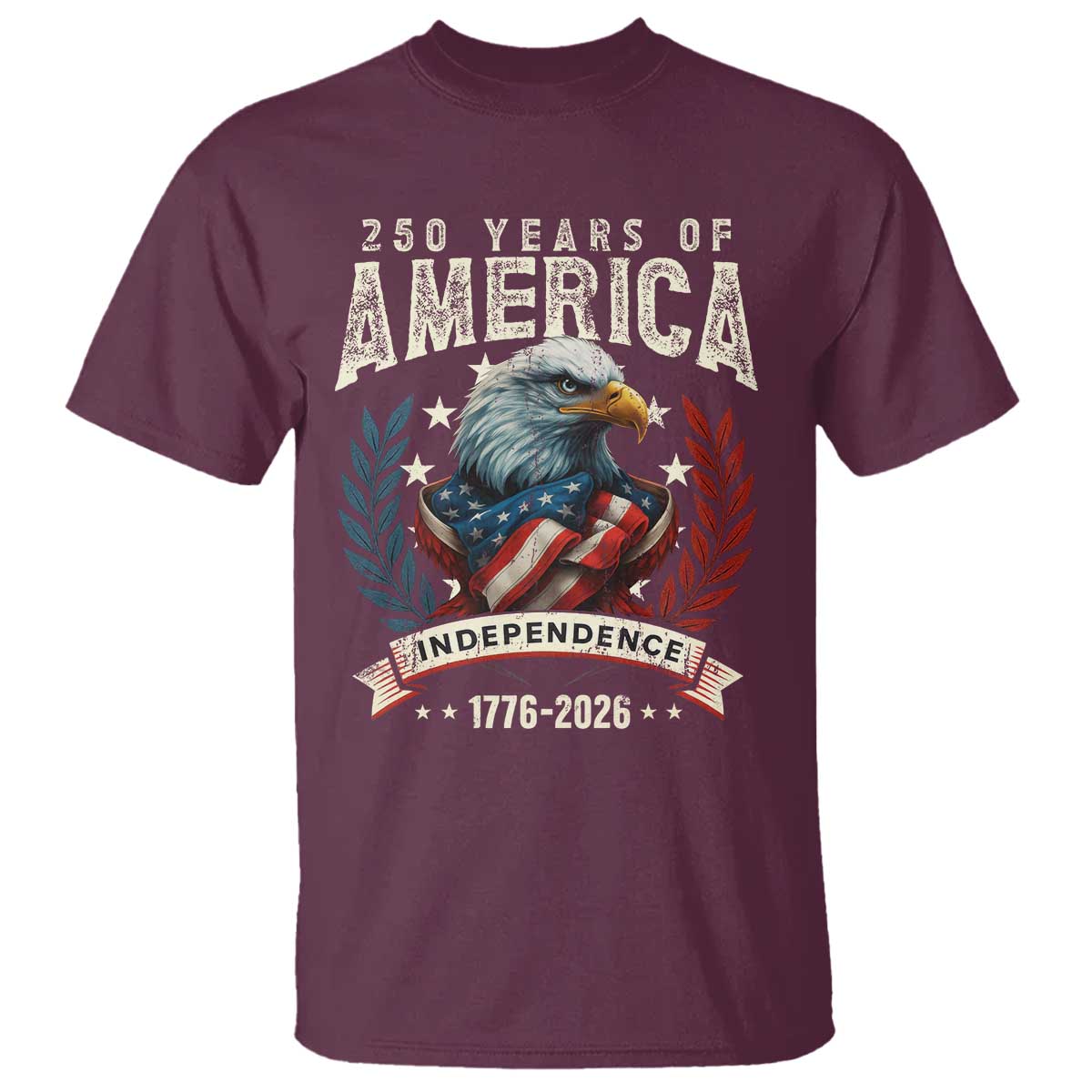 250 Years Of America T Shirt 250th American Anniversary Independence Bald Eagle - Wonder Print Shop