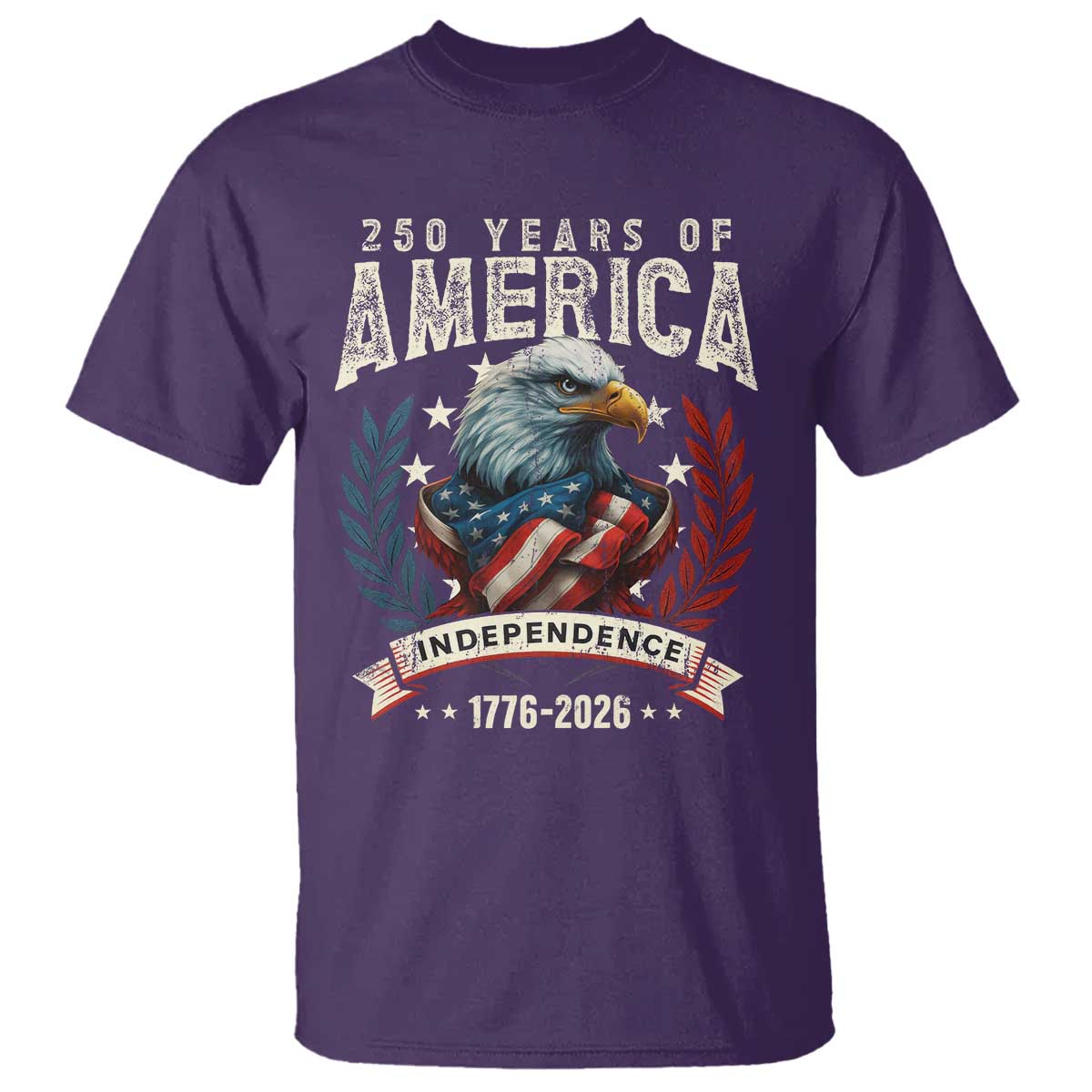 250 Years Of America T Shirt 250th American Anniversary Independence Bald Eagle - Wonder Print Shop