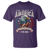 250 Years Of America T Shirt 250th American Anniversary Independence Bald Eagle - Wonder Print Shop