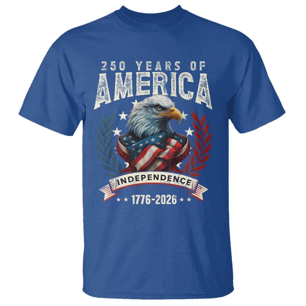 250 Years Of America T Shirt 250th American Anniversary Independence Bald Eagle - Wonder Print Shop