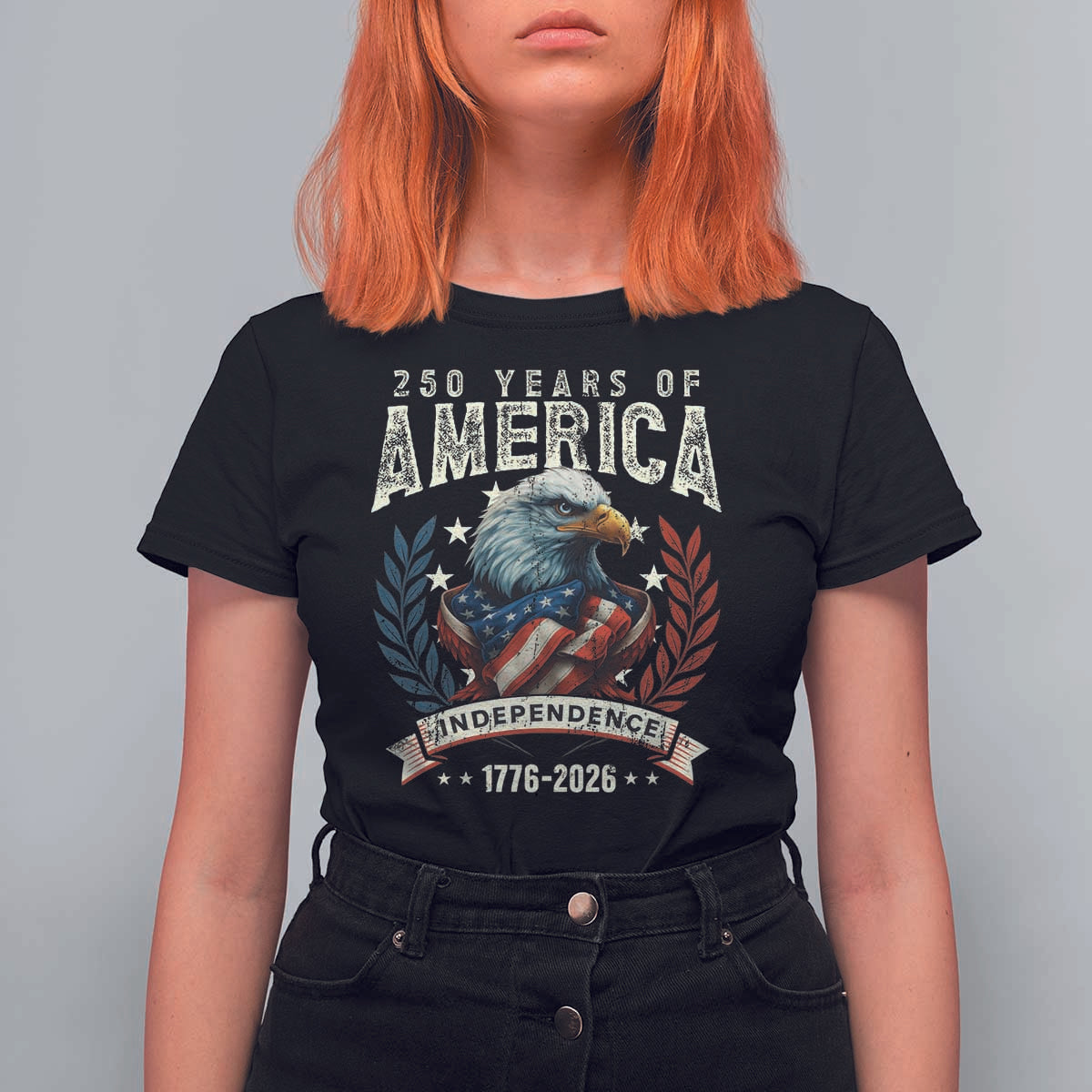 250 Years Of America T Shirt For Women 250th American Anniversary Independence Bald Eagle - Wonder Print Shop