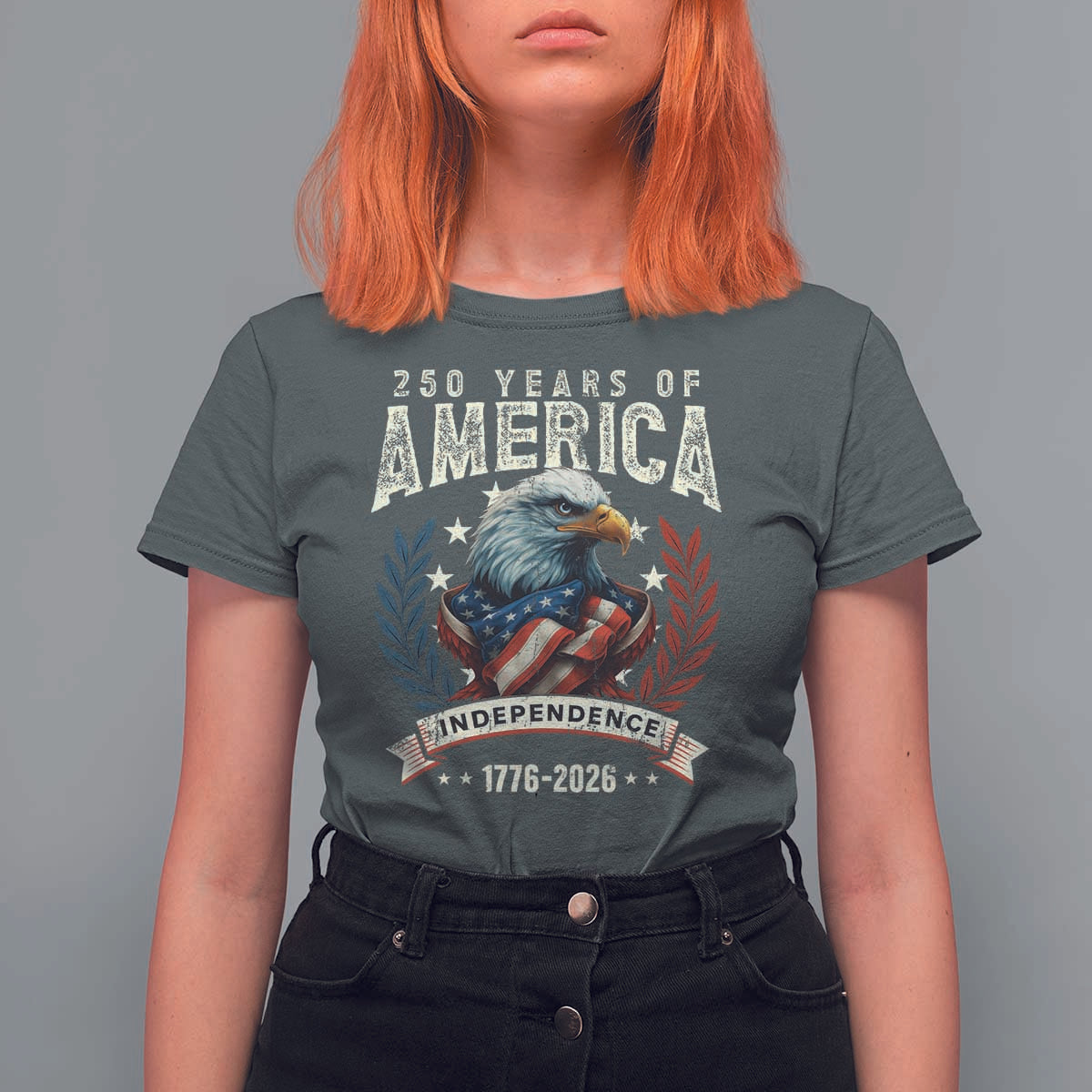 250 Years Of America T Shirt For Women 250th American Anniversary Independence Bald Eagle - Wonder Print Shop