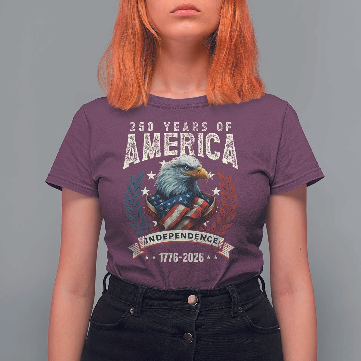 250 Years Of America T Shirt For Women 250th American Anniversary Independence Bald Eagle - Wonder Print Shop