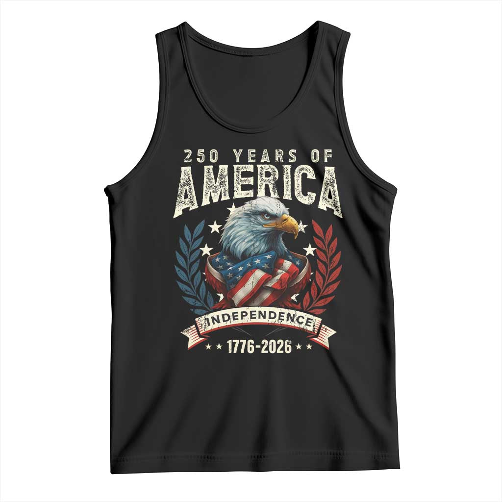 250 Years Of America Tank Top 250th American Anniversary Independence Bald Eagle - Wonder Print Shop