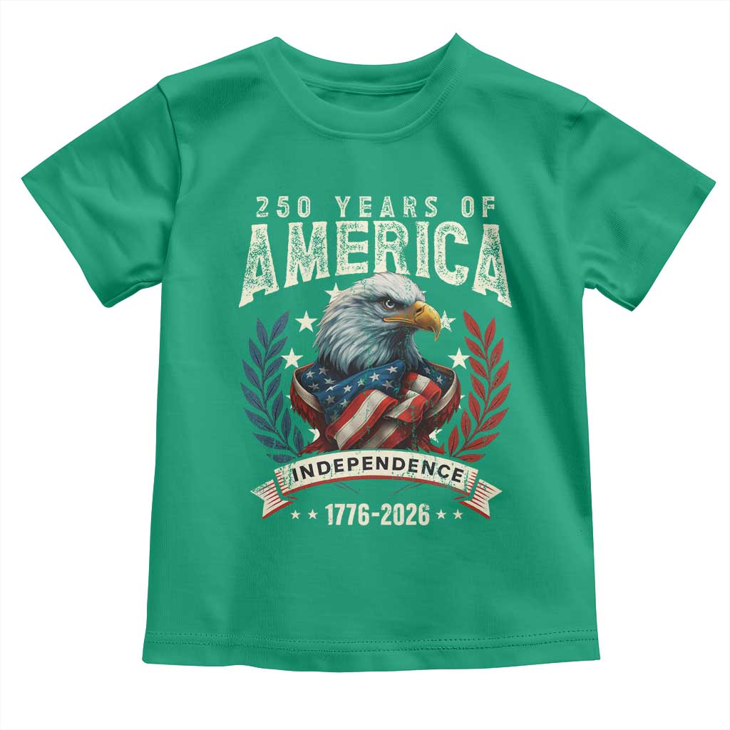 250 Years Of America Toddler T Shirt 250th American Anniversary Independence Bald Eagle - Wonder Print Shop