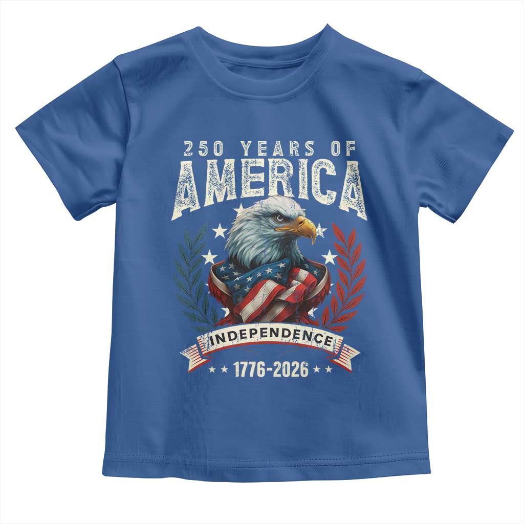 250 Years Of America Toddler T Shirt 250th American Anniversary Independence Bald Eagle - Wonder Print Shop