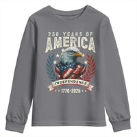 250 Years Of America Youth Sweatshirt 250th American Anniversary Independence Bald Eagle - Wonder Print Shop