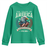 250 Years Of America Youth Sweatshirt 250th American Anniversary Independence Bald Eagle - Wonder Print Shop
