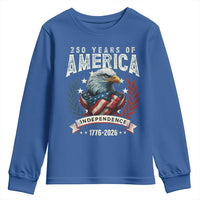 250 Years Of America Youth Sweatshirt 250th American Anniversary Independence Bald Eagle - Wonder Print Shop