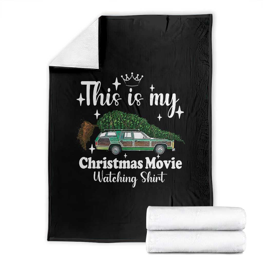This Is My Christmas Movie Watching Throw Blanket Vintage Xmas Tree Car - Wonder Print Shop