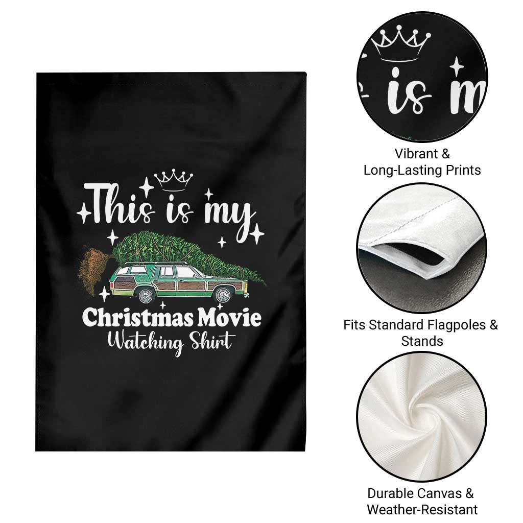 This Is My Christmas Movie Watching Garden Flag Vintage Xmas Tree Car - Wonder Print Shop