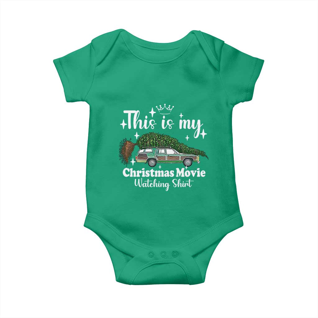 This Is My Christmas Movie Watching Baby Onesie Vintage Xmas Tree Car - Wonder Print Shop