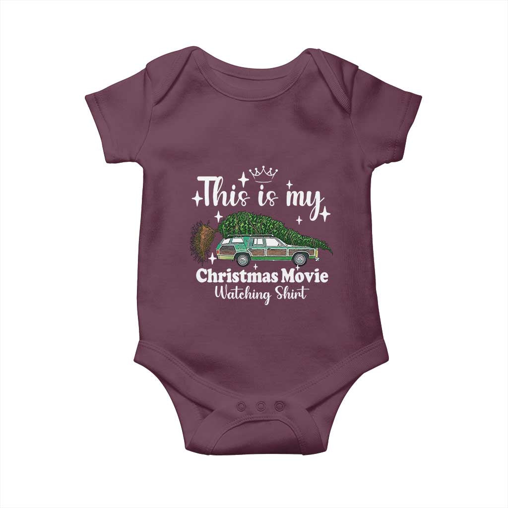 This Is My Christmas Movie Watching Baby Onesie Vintage Xmas Tree Car - Wonder Print Shop