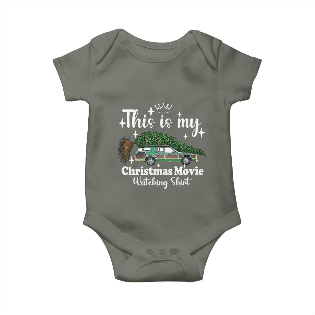 This Is My Christmas Movie Watching Baby Onesie Vintage Xmas Tree Car - Wonder Print Shop