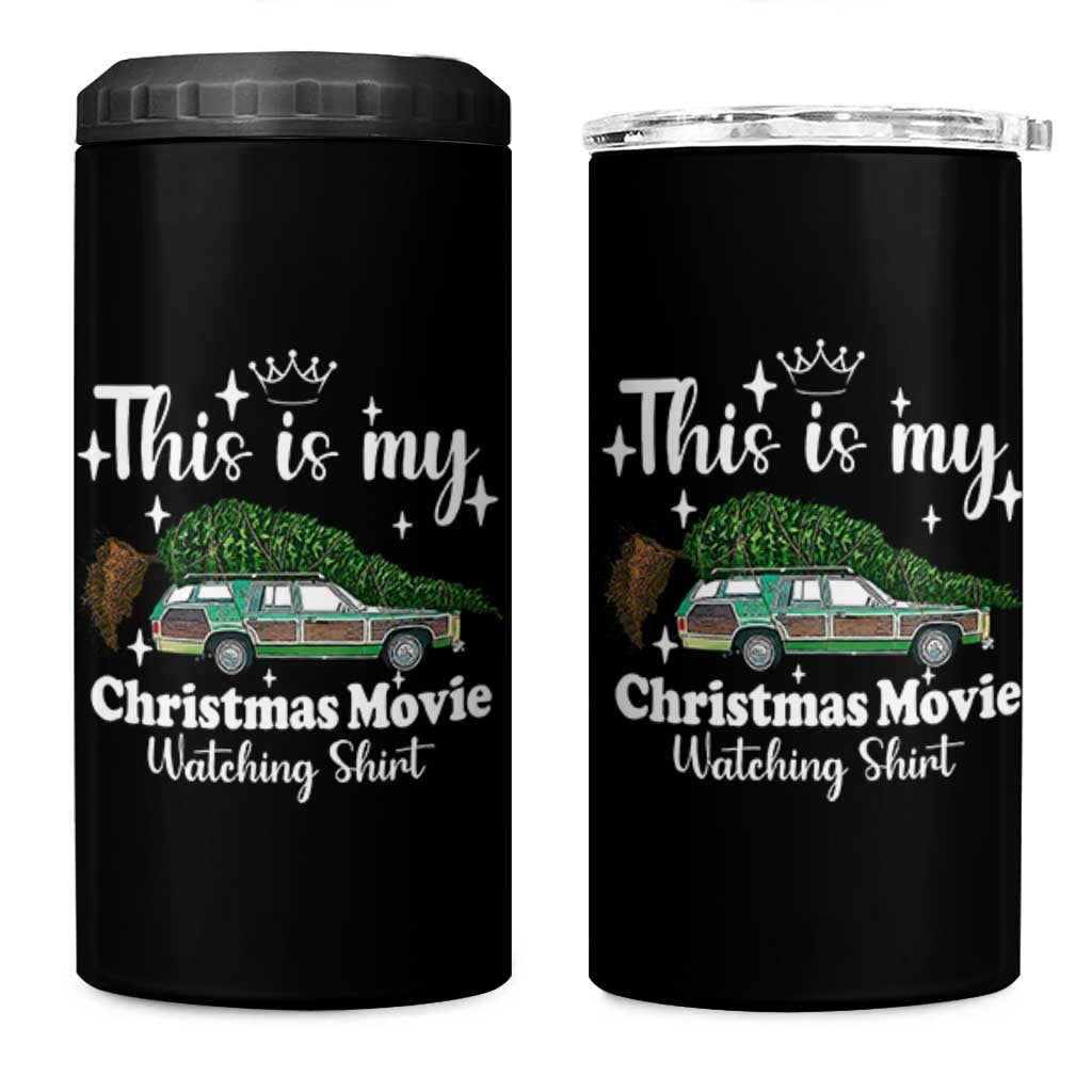 This Is My Christmas Movie Watching 4 in 1 Can Cooler Tumbler Vintage Xmas Tree Car - Wonder Print Shop