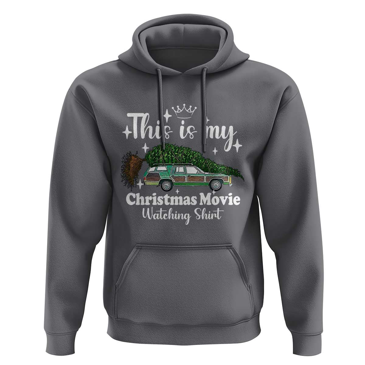 This Is My Christmas Movie Watching Hoodie Vintage Xmas Tree Car - Wonder Print Shop