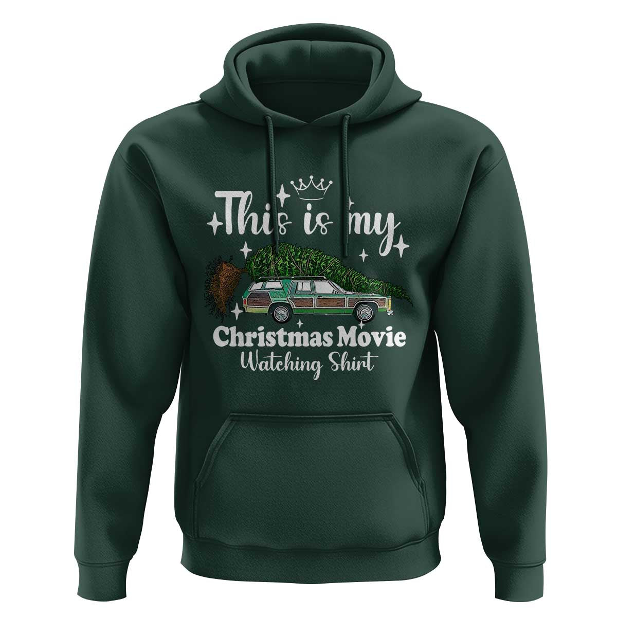 This Is My Christmas Movie Watching Hoodie Vintage Xmas Tree Car - Wonder Print Shop
