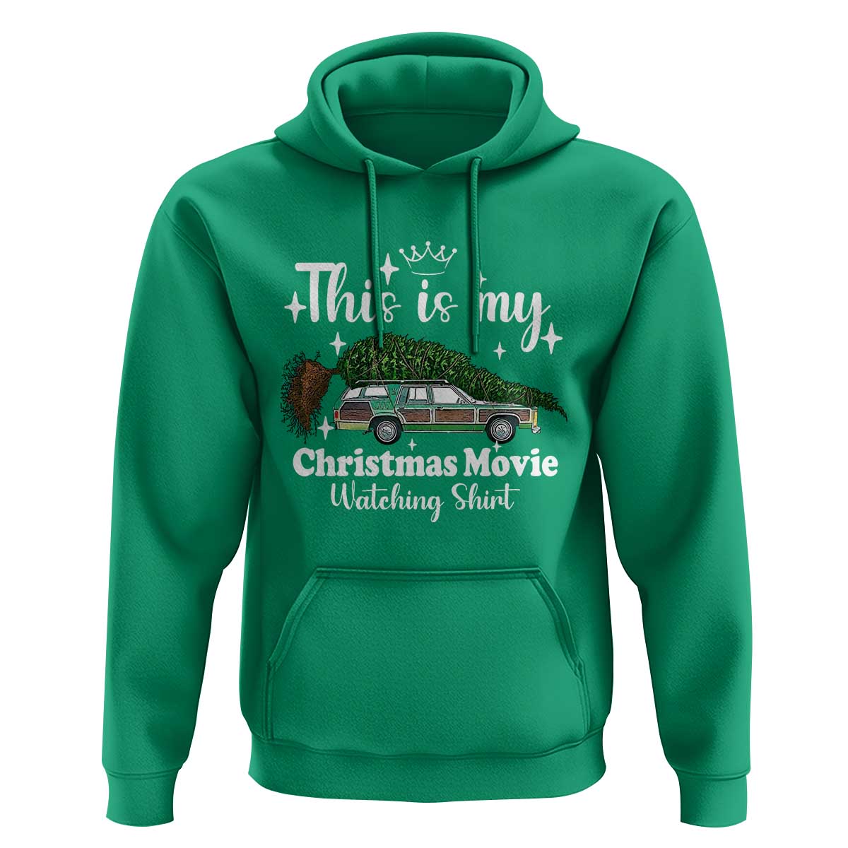 This Is My Christmas Movie Watching Hoodie Vintage Xmas Tree Car - Wonder Print Shop